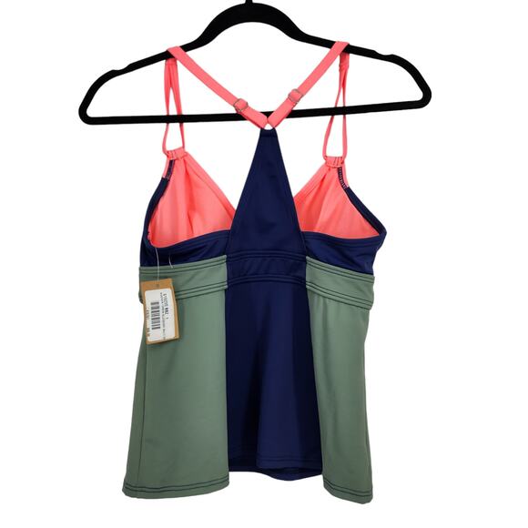 Title Nine Kuapapa Color Block Tankini Racerback SwimSuit Top Size Small - Picture 3 of 6